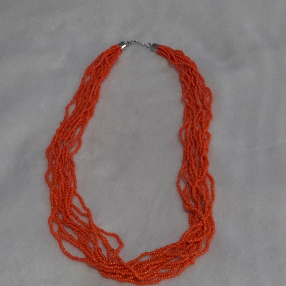 6/$10 Vibrant Orange Multi-Strand Necklace